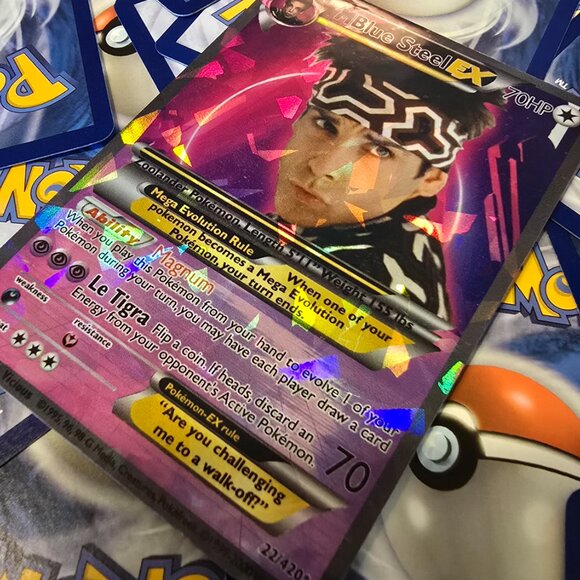 Blue Steel Zoolander Pokemon Card Custom holo foil - Picture 5 of 8
